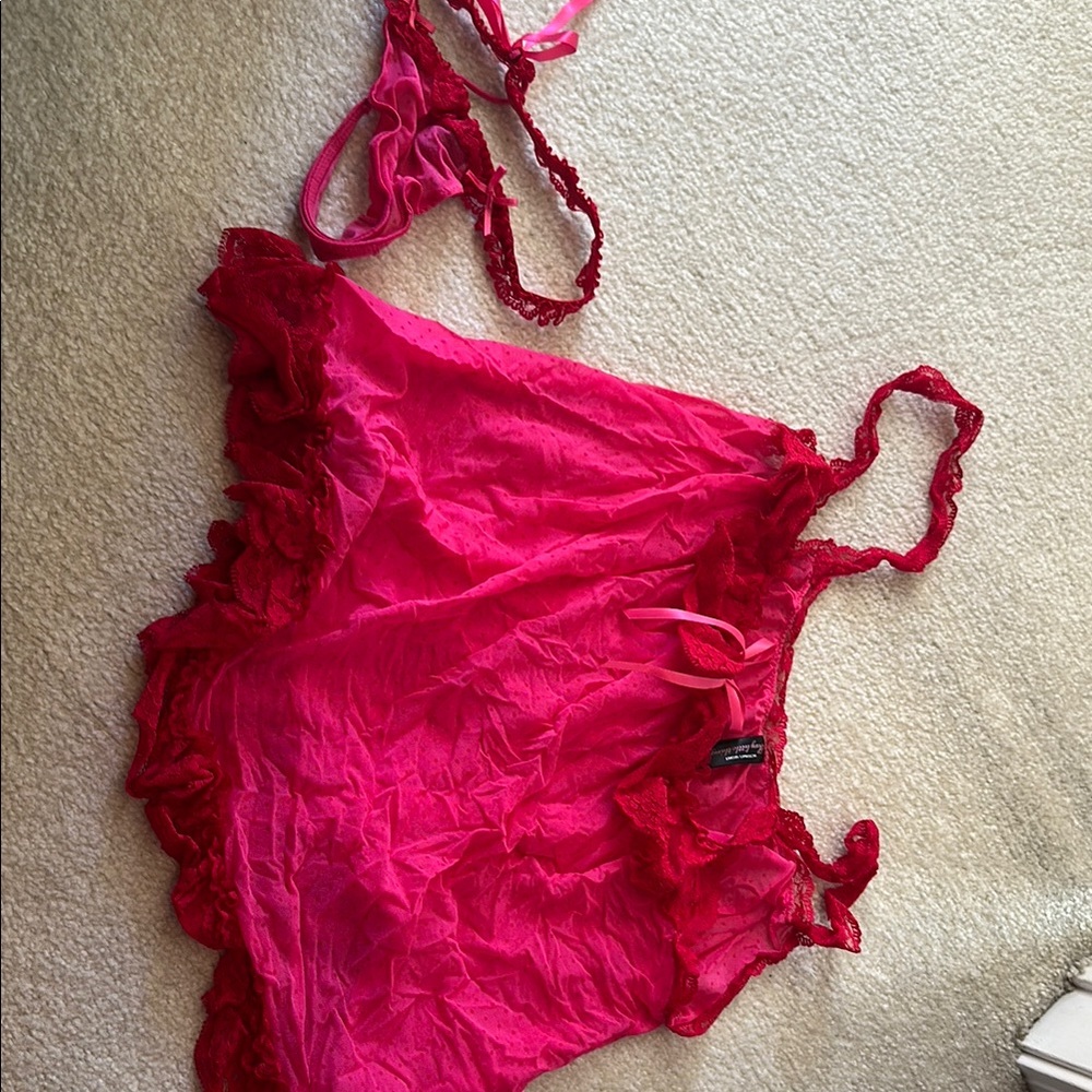 Elegant Red Lace Lingerie Set